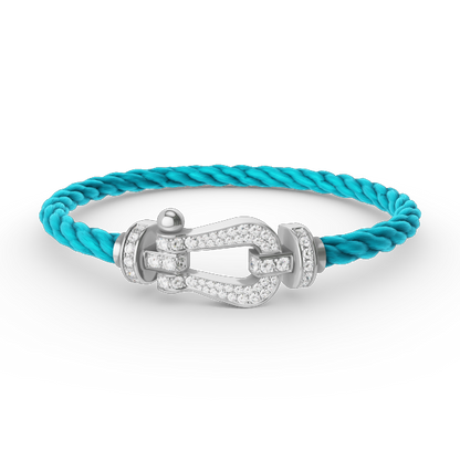 [Sophire Jewelry ]FORCE LARGE HORSESHOE FULL DIAMOND BRACELET SILVER