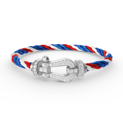 [Sophire Jewelry ]FORCE LARGE HORSESHOE FULL DIAMOND BRACELET SILVER