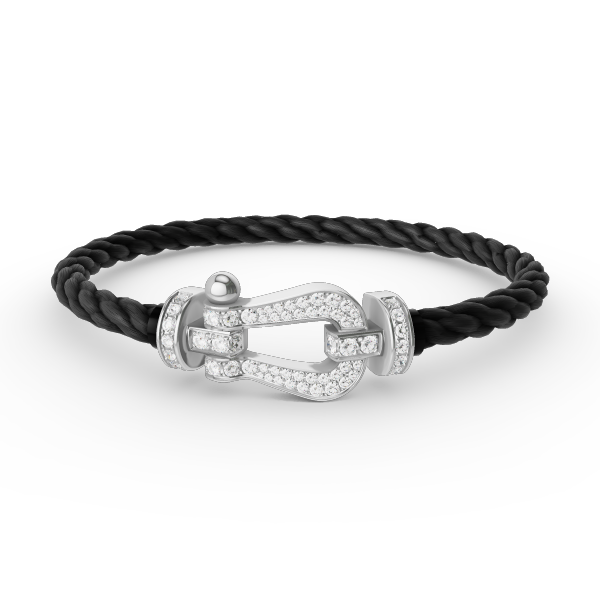 [Sophire Jewelry ]FORCE LARGE HORSESHOE FULL DIAMOND BRACELET SILVER