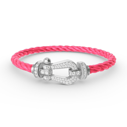 [Sophire Jewelry ]FORCE LARGE HORSESHOE FULL DIAMOND BRACELET SILVER