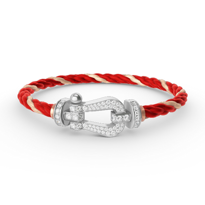 [Sophire Jewelry ]FORCE LARGE HORSESHOE FULL DIAMOND BRACELET SILVER