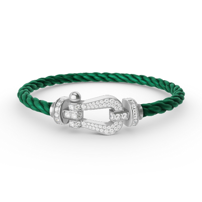 [Sophire Jewelry ]FORCE LARGE HORSESHOE FULL DIAMOND BRACELET SILVER