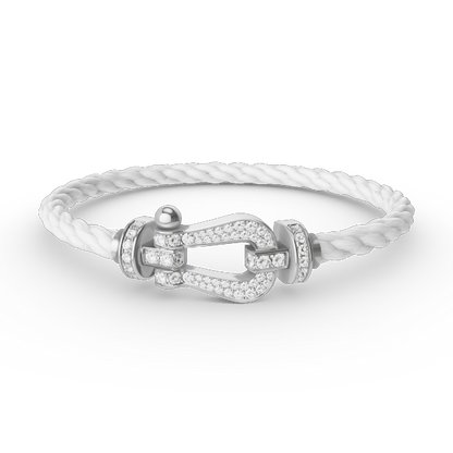 [Sophire Jewelry ]FORCE LARGE HORSESHOE FULL DIAMOND BRACELET SILVER
