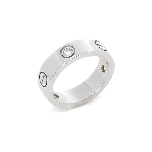 [Sophire Jewelry ]LOVE RING 5.5MM 3 DIAMONDS SILVER
