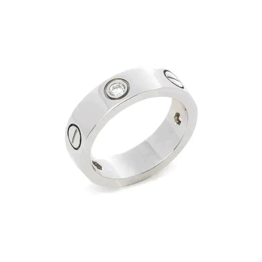 [Sophire Jewelry ]LOVE RING 5.5MM 3 DIAMONDS SILVER
