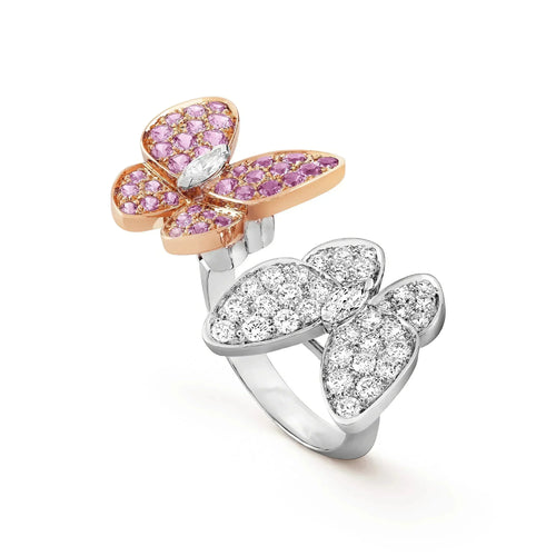 [Sophire Jewelry ]TWIN BUTTERFLY DIAMOND RING