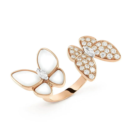 [Sophire Jewelry ]TWIN BUTTERFLY DIAMOND MOP RING